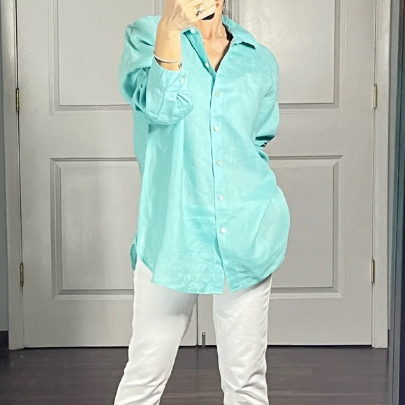 J Jill 100% linen Button Down Shirt size S - Picture 2 of 10